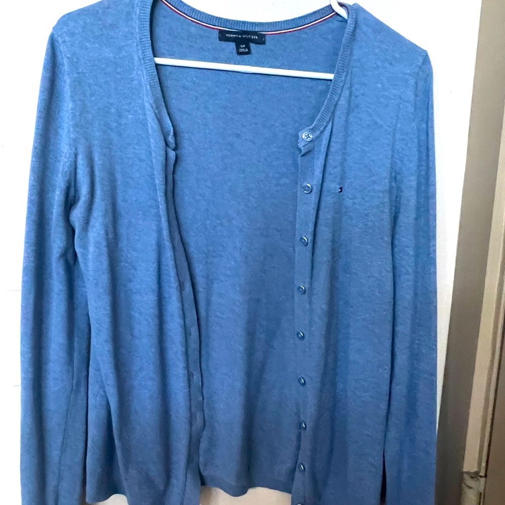 Tommy Hilfiger Sky Blue Button-Up Cardigan